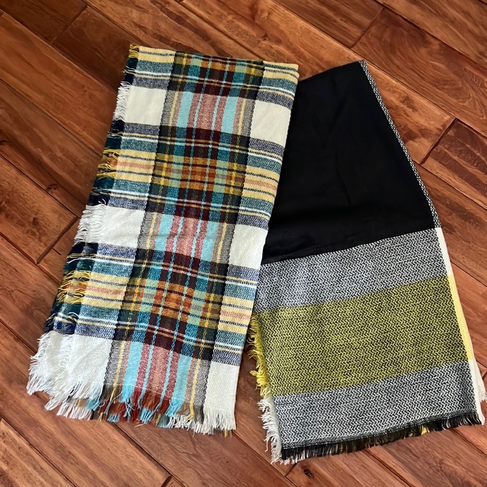 Set of 2 Oversized  Blanket Scarves
